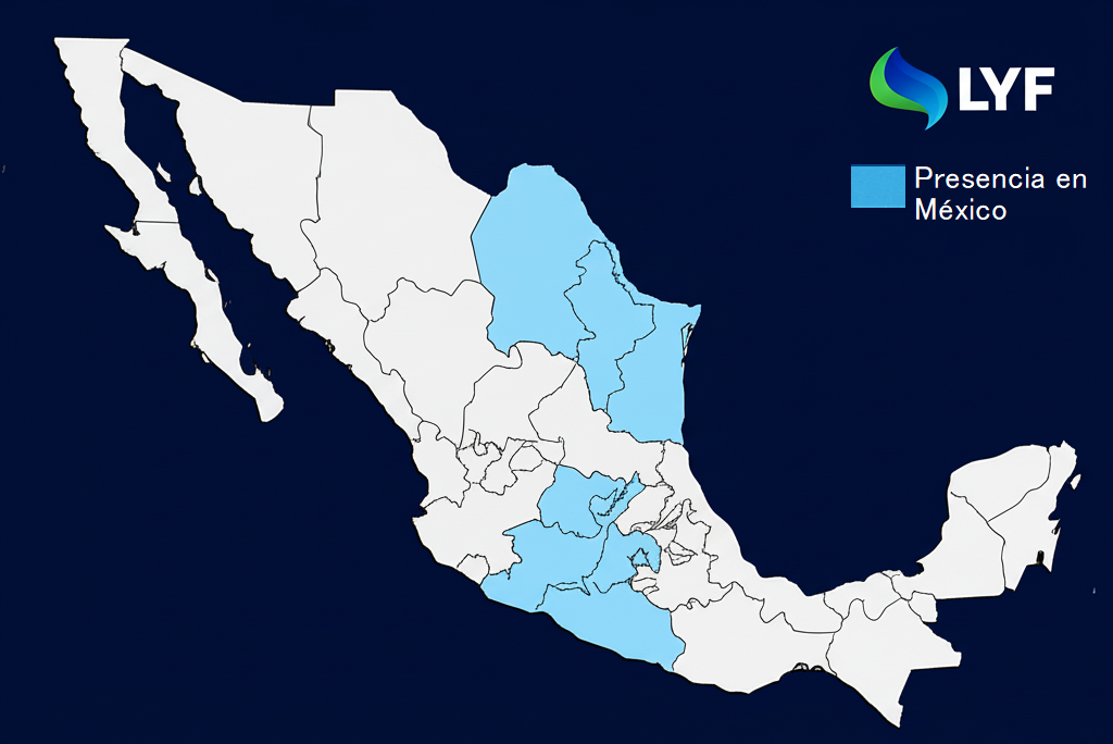 Mapa de presencia de LYF en México